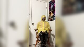 Yellow LATEX raincoat bdsm Part two