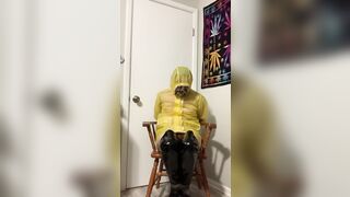 Yellow LATEX raincoat bdsm Part two