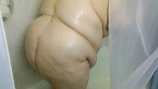 My Older BBW Fiance takes a shower