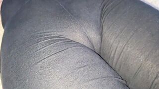 Touching her cameltoe inside beautiful tight pants