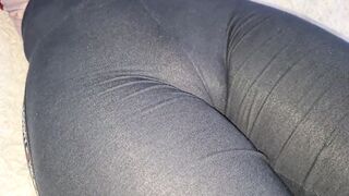 Touching her cameltoe inside beautiful tight pants