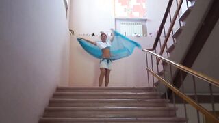 Dance on hotel staircase
