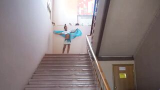 Dance on hotel staircase