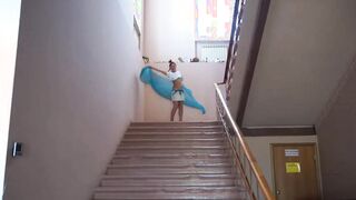 Dance on hotel staircase