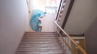 Dance on hotel staircase