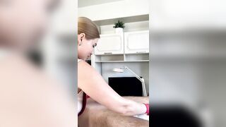 SugarNadya waxes the penis a of a chatty customer