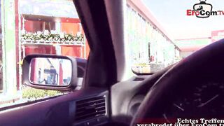Tattooed German Mom with huge titted and blonde hair during an outdoors nailed date