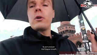 Chubby german Mom with brown hair pick up at the