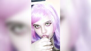 She is so turned on. E-bimbos wants babe cum inside her mouth