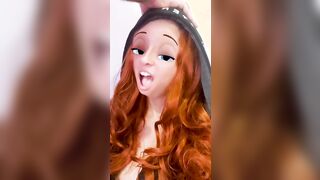 Married ginger having fun on cellphone