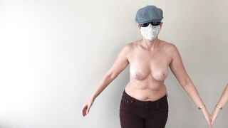 Braless, Topless, Bare Breasted Mom does Covid Titty Dance