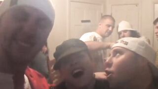 College dick blowing 18 yo goes down on penis