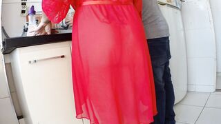 Fucking My Unfaithful Step Mother into The Kitchen Early Morning