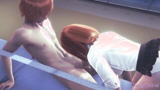 My Hero Academia Anime - Uraraka fellatio and 3some with