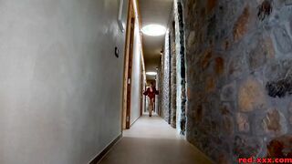Red XXX vibrators her snatch inside crotchless tights