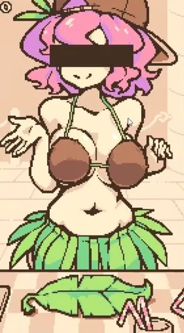 CocoNut Shake [Pixel Animated game] Big breast milking on the beach