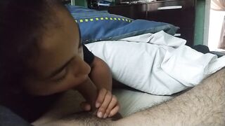Oral sex to my BF that ends on my hooters and thighs