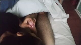 Oral sex to my BF that ends on my hooters and thighs
