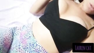 Goddess dark haired showed off and drank warm milk