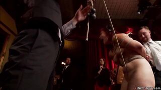 Tied cunt with mouth anal boned at party