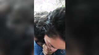 Hispanic teens blows penis by a waterfall and gets a nice load