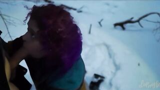 Adorable women Gets Banged! inside the Snow - Hard Public Sex on the Trails