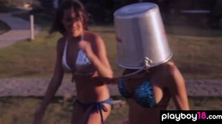 Nude badass babes enjoyed the moto cross