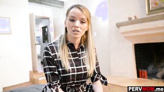 MILF stepmom helped stepson ejaculate