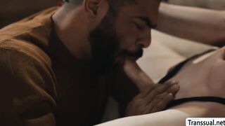 Fat stepdad barebacked by Tgirl stepteen