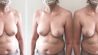 Mom Next Door goes Topless - Natural Tits