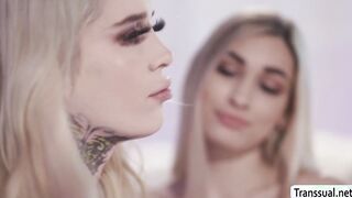 Blonde shemale fucks her dance partner
