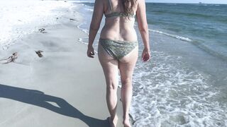 MILF and PAWG walks the Beach - Cellulite Jiggle Buns