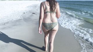 MILF and PAWG walks the Beach - Cellulite Jiggle Buns