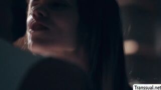 Horny dude bareback fucks his trans woman stepsister