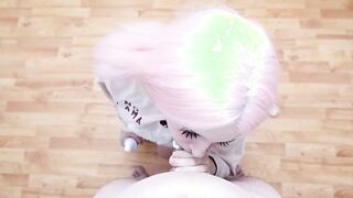 A sweet tooth licks a dick covered with whipped cream