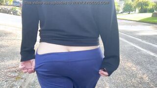 Milf Walking Around The Next Door Flashing Her Fat Butt