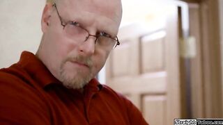 Stepdad dominates stepdaughter to fuck