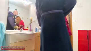 BTS pamela sanchez inside WC seduces her roommates bf to