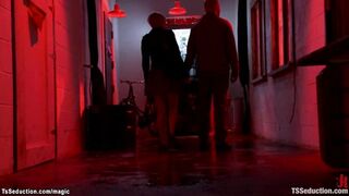 Big cock TS dom fucking straight couple