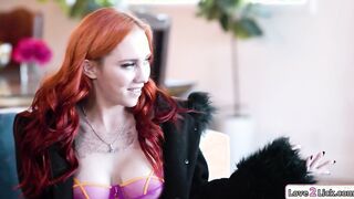 Teen babysitter rimming tattooed stepmom