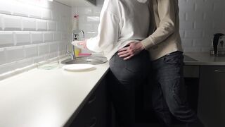 Chubby Fiance with Long Titted Getting Kitchen Banged!