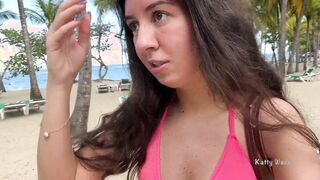 Kinky bimbos peeing on a outdoor beach right into her