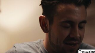 Skinny TS lets stepbro bang her ass