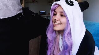 Adorable cunt with mouth with purple hair is delighted with my cock