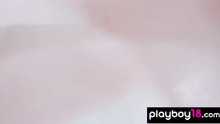 Russian babe shows pussy under the water
