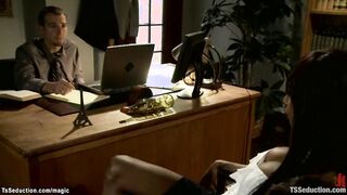 Bbc shemale fucks handcuffed boss
