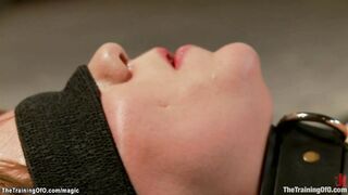 Blindfolded trainee electro shocked