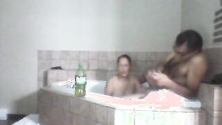 ReGina and in the hot tub