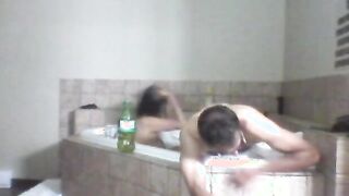 ReGina and in the hot tub