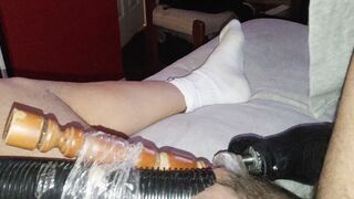 vacuum on cock with fuck machine